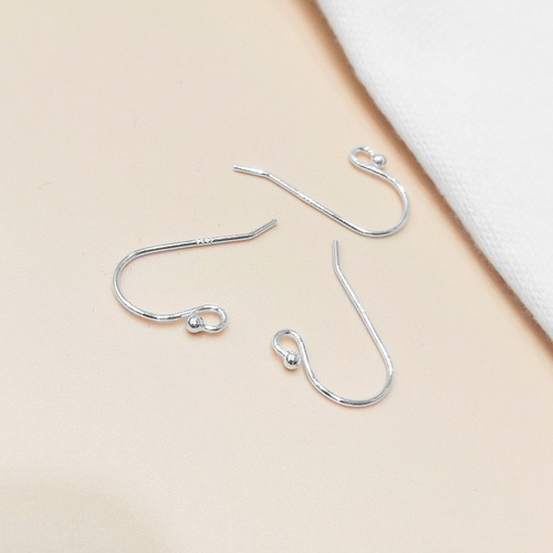s925 sterling silver ear hook accessories u-shaped ear hook disc holder French style ear hook buckle reverse 9-word ear hook silver ball hook earring hook
