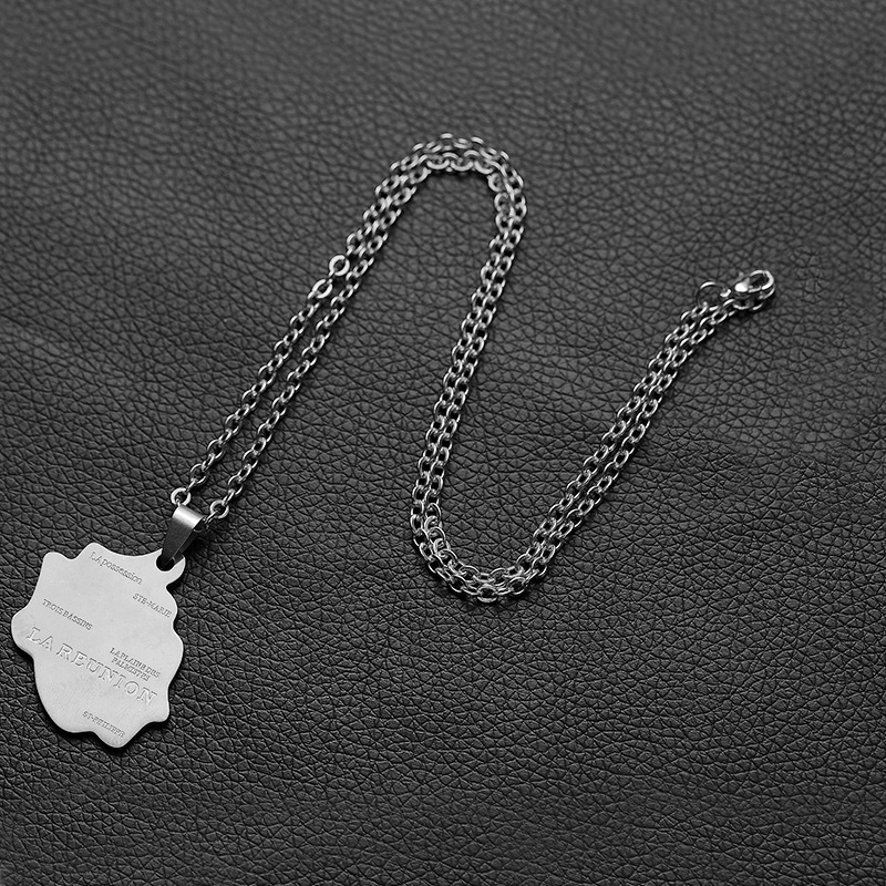 IG Style Style IG Style Map Letter 201 Stainless Steel Plating Unisex Pendant Necklace Men Pendant Necklaces