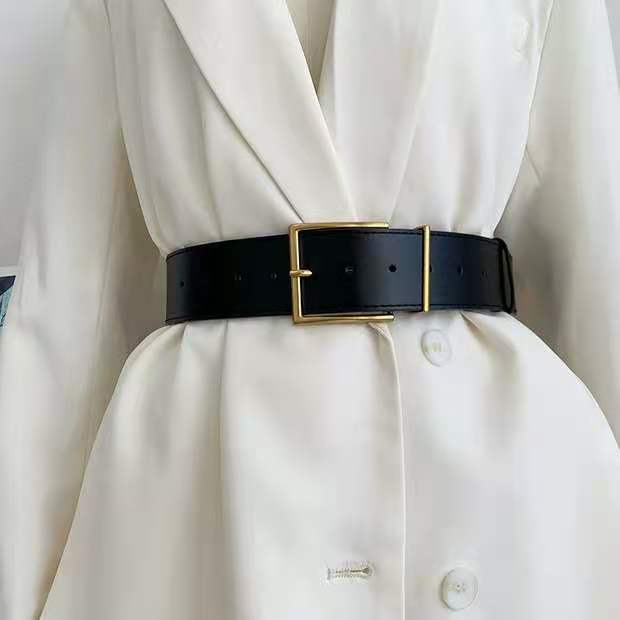 Cinturón Ancho Con Hebilla Cuadrada Decorada En La Cintura Para Mujer display picture 1