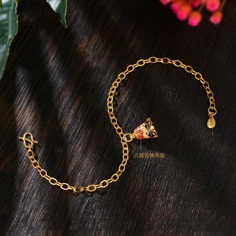 Inherit the ancient method to roast the blue Taiji gossip ancient clock pendant personality model Ping An DIY transport bead accessories girl bracelet