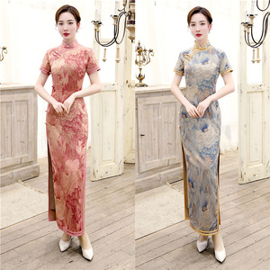 Chinese Dress Qipao for women cheongsam Long Shanghai cheongsam style retro button cheongsam