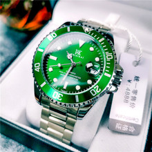 一件代发威斯凯绿水鬼防水手表钢带全自动机械表时尚日历男士手表