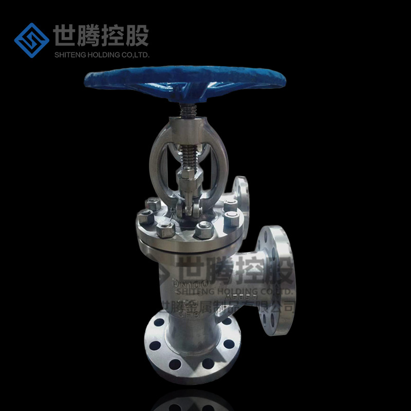 蒸汽手动角座高压阀门 J44W-WCB工业法兰不锈钢氨用截止阀DN100