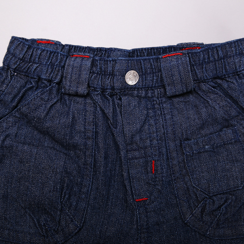 外贸童装男童牛仔裤帅气弹力牛仔棉料弹力腰头男幼童婴儿短裤夏