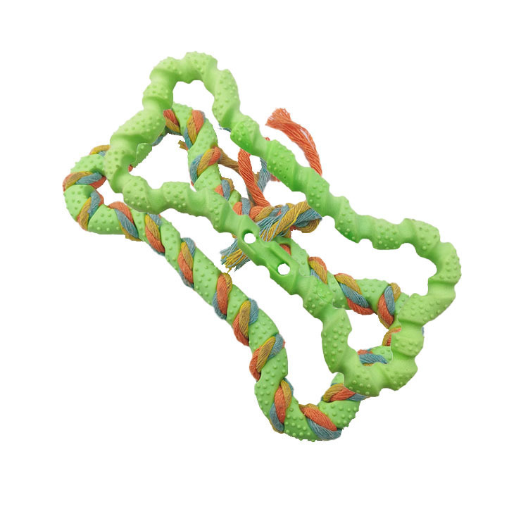 Fábrica al por mayor TPR espuma perro mordedura juguete leche sabor cuerda tirar anillo humano mascota interactivo mordedura-resistente juguete para mascotas