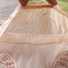 Ladies' plus-size sheer mid-rise thong underwear, sexy transparent, comfortable, invisible lift, triangular design, sheer women's underwear.