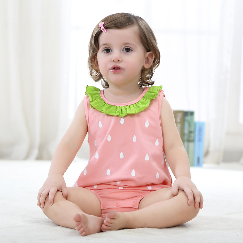 Summer New Casual Cute Super Cute Triangle Ha Comfortable One-piece Baby Clothes Animal Out Crawl Suit Wholesale Nihaojewelry display picture 4