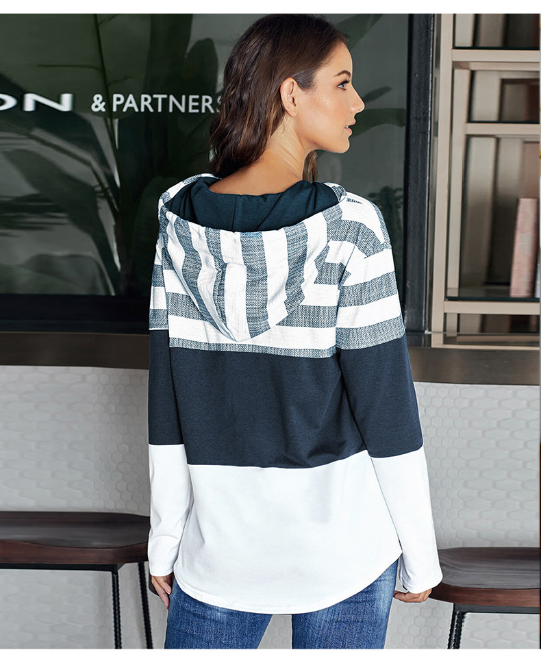  loose design hoodie pullover long-sleeved contrast sweater NSSI2560