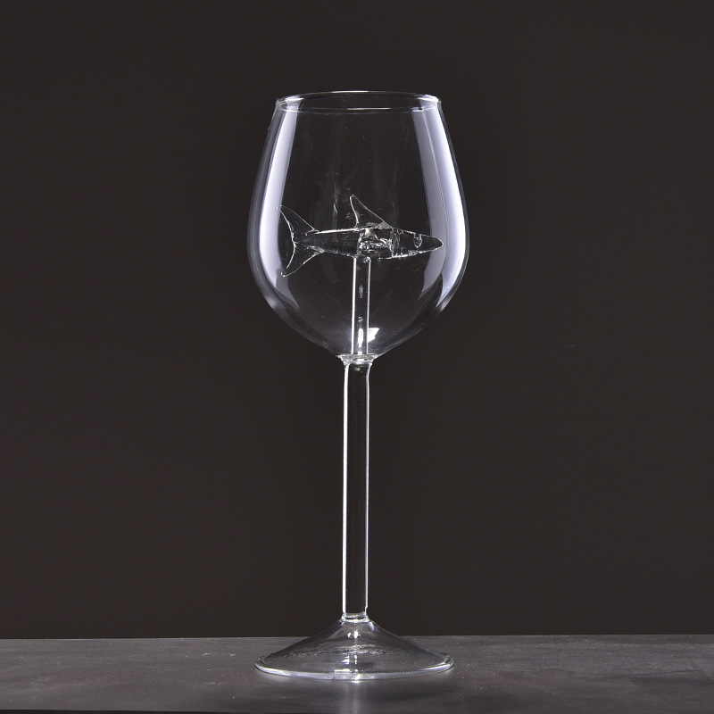Juego de copas de vino de cristal, copa creativa con forma de tiburón, copa de cristal para el hogar, copa, copa de champán, juego de vino, copa con forma de delfín