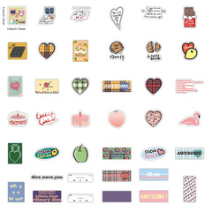 1000張mazzzzy韓國ins風愛心少女鹽系旅行箱塗鴉貼紙筆記本貼紙