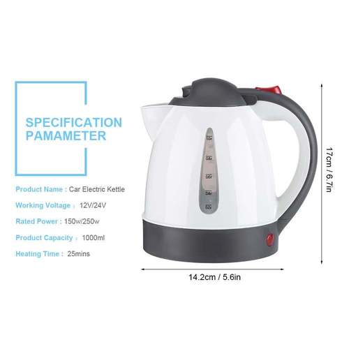 Large capacity 1000ml car kettle multifunctional water cup RV heating kettle car travel kettle