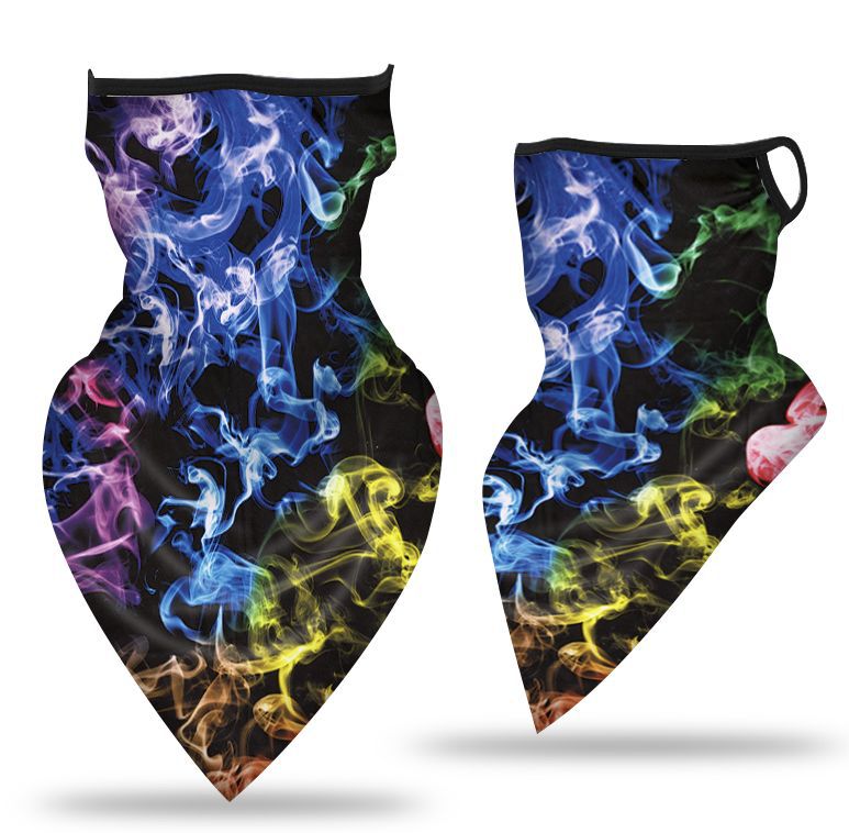 Oído-colgando triángulo bufanda hielo malla de seda máscara transpirable cuello cubierta al aire libre equitación pesca a prueba de viento protector solar cara toalla bufanda