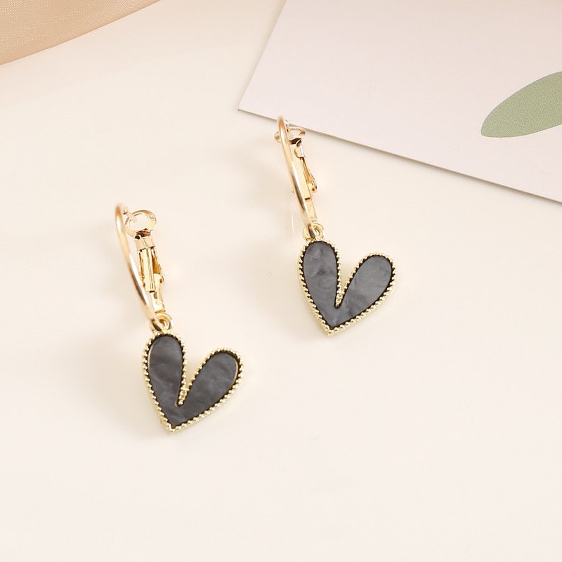 Multicolor, Heart Pattern Women'S Gender 1 Pair Fashion Multicolor Heart Alloy Women'S Drop Earrings Earrings Ear Studs