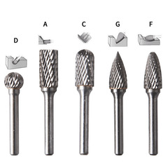 5-pack double-slot rotary file grinding head 6×10mm carbide tungsten steel grinding head rotary file milling cutter