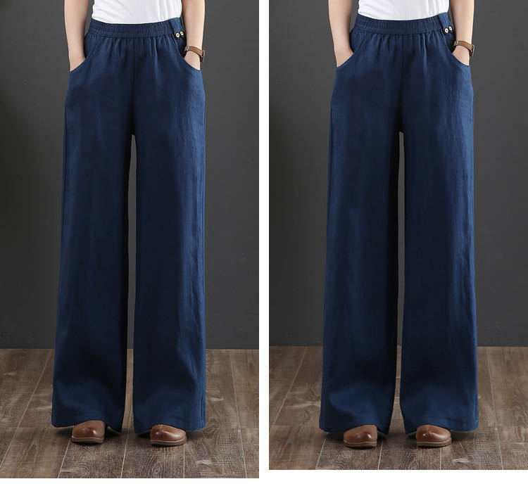 korean Wide-Leg Casual Pants Straight Loose Drape Slim Long Pants NSYF3630