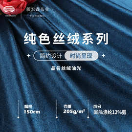 40D丝绒油光布料 涤纶弹力金丝绒面料 秋冬家居服运动服睡衣面料