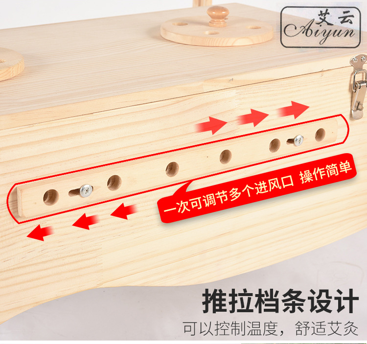 Wooden Moxibustion Box Portable Multi-Position Moxa Burner for Home and Wellness Studio Use key features