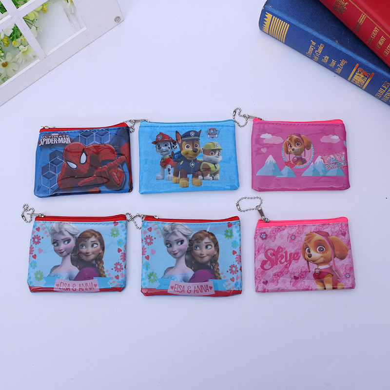 Dog Ice and Snow Spiderman PVC pencil case creative student stationery case promotional cartoon pencil bag change purse