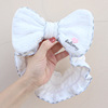 Headband with bow for face washing, hair accessory, with embroidery