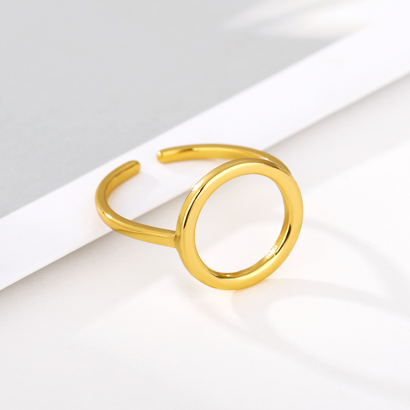 Daily Occasion Stainless Steel Material 1 Piece Fashion Circle Stainless Steel Plating Open Ring