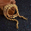 Golden necklace with pigtail suitable for men and women, Aliexpress, 18 carat, 3mm