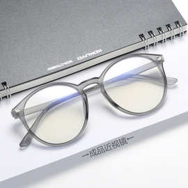 新款近视椭圆形眼镜架6009 复古女士近视眼镜框女款大框眼镜 成品