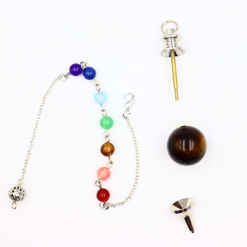 Pendulum chain amethyst removable natural stone agate pendulum crystal pendant necklace yoga props jewelry