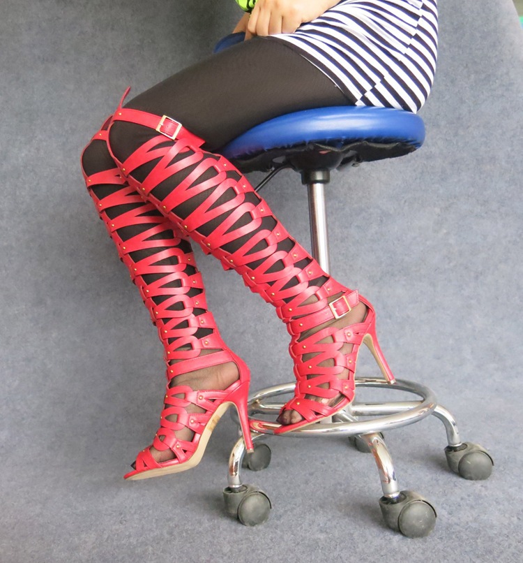 Title 34, Stivali punk con rivetti cavi, moda europea e a...