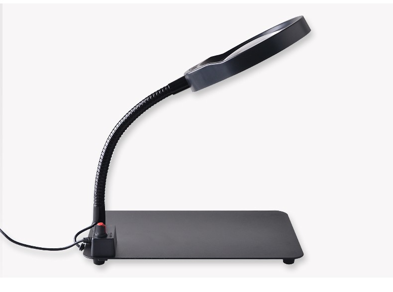 PDOK PD-032C Desktop Magnifying Glass for Elderly to Read Phones, Repair, Welding, 10x Magnification with Light, 20x High Definition