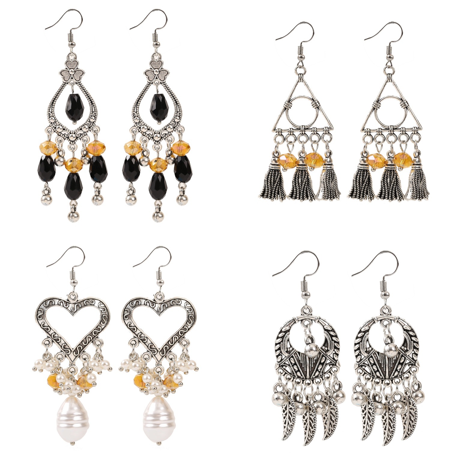 1 Set Alloy Geometric Star Heart Shape Beads Hook Earring Findings Earring Findings display picture 8