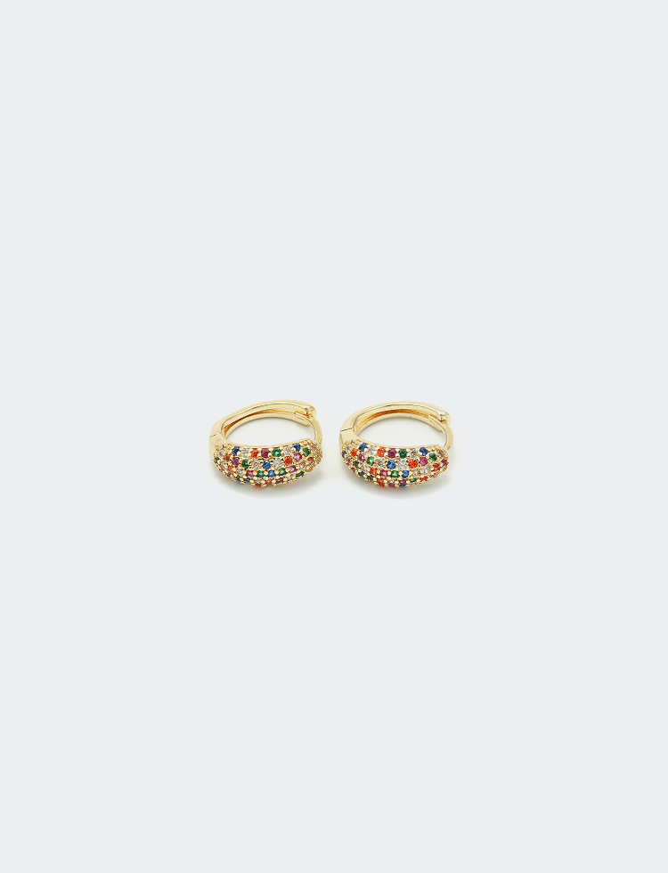 Fashion Gold-plated Color Zircon Earrings Wholesale display picture 2