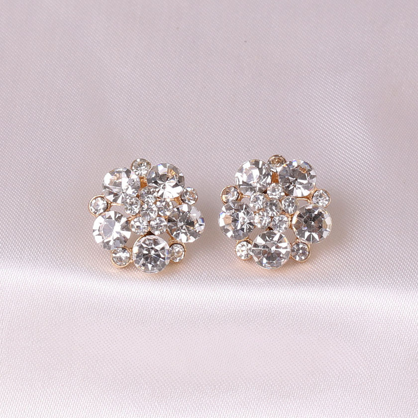 Boucles D'oreilles En Cristal De Diamant De Fleur De Mode display picture 2