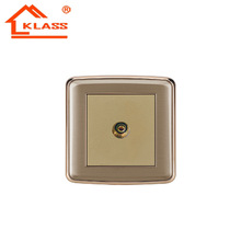 英式外贸厂家出口86型不锈钢拉丝墙壁插座有线电视插座