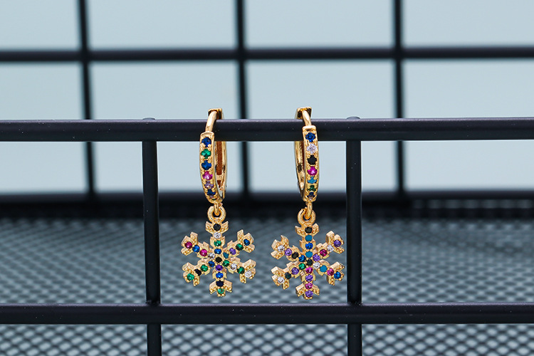 10g Weight Zircon Inlay Material Earrings Classification Housewarming, Anniversary, Business, Wedding, Travel, Birthday, Festival Occasion Copper Material Geometric Pattern Women'S Gender Plating Design Fashion Style Copper Plating Geometric Zircon 40