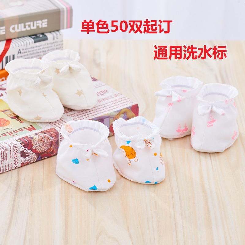 New products Cartoon printing newborn Infants baby pure cotton Foot protector Shoe cover Manufactor 50 monochrome machining customized