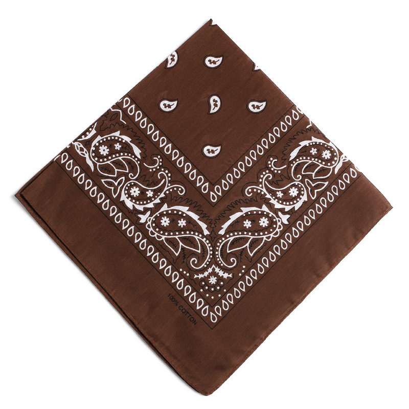 Bandanas directas de fábrica transfronteriza Paisley multifuncional de anacardo flor cuadrada bufanda de algodón deportes al aire libre