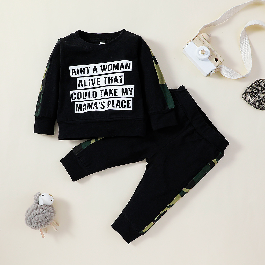 Baby Letter Pullover Sweater Two-piece Set display picture 2