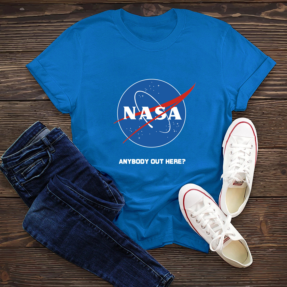 Comfortable Short-Sleeved Tops T-Shirt Nasa Space NSSN1453