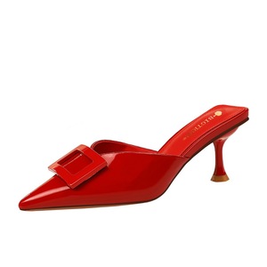 Han edition high fashion contracted with paint V 3126 shallow mouth pointed pure color belt buckle daily joker women sli