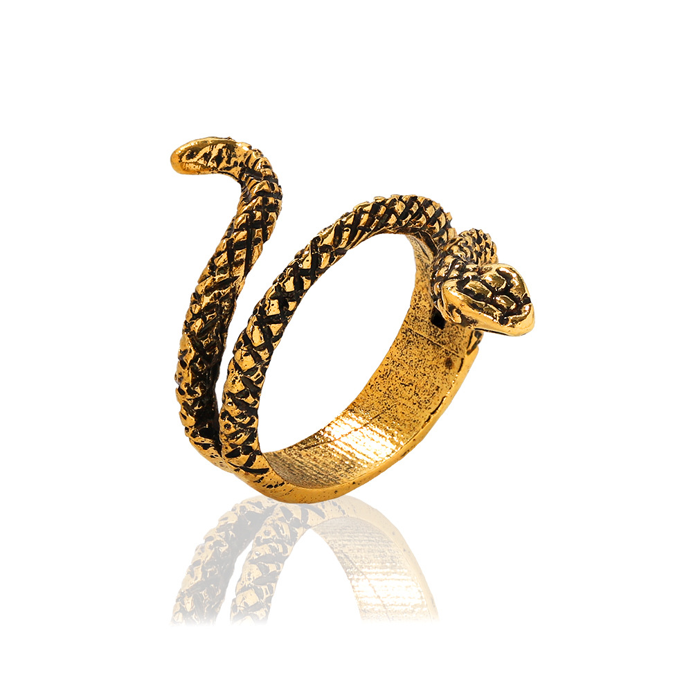 Fashion Irregular Dark Alloy Snake Ring With Jewelry Women display picture 3