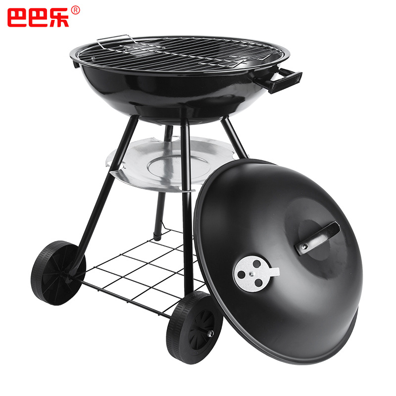 厂家供应黑色大苹果炉4脚批发 家用多人户外BBQ烧烤架取暖架多用