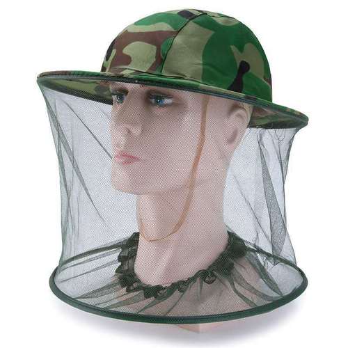 Camouflage Outdoor Mosquito Hat, Beekeeping Hat, Camouflage Mesh Hat, Night Fishing Mosquito Fly Hat