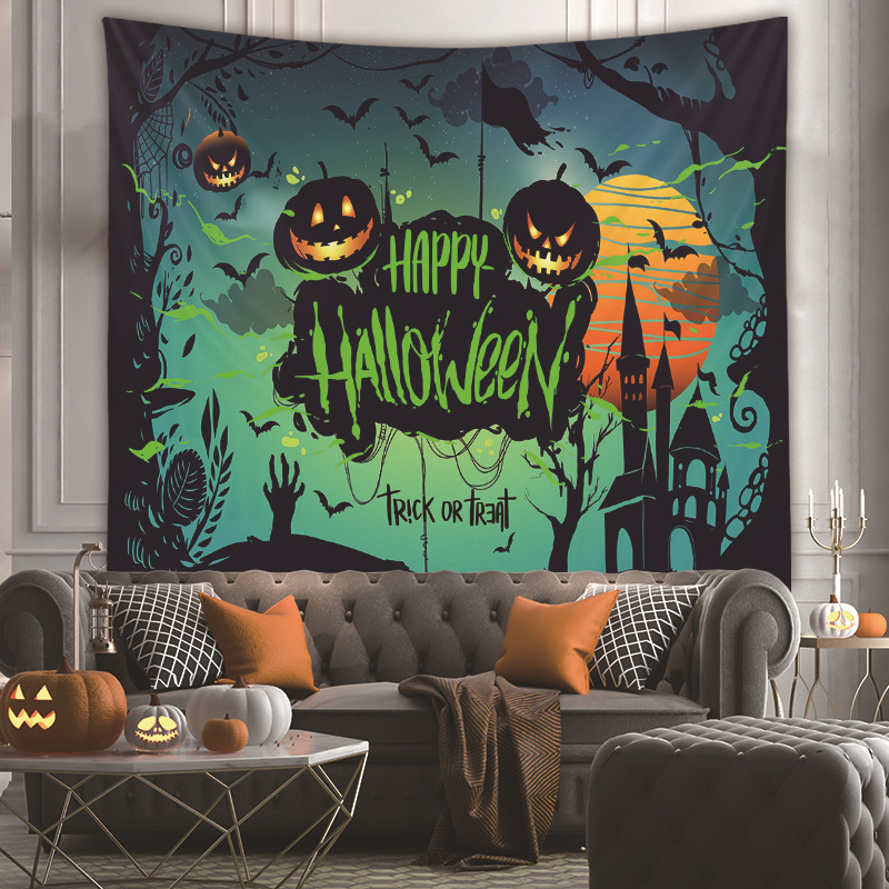 Halloween Room Wall Decoration Background Cloth Fabric Painting Tapestry Wholesale Nihaojewelry display picture 22