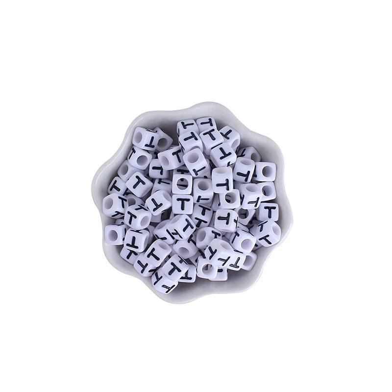 7mm plástico 26 inglés letras DIY creativo bebé nombre personalizado chupete cadena pulsera Accesorios