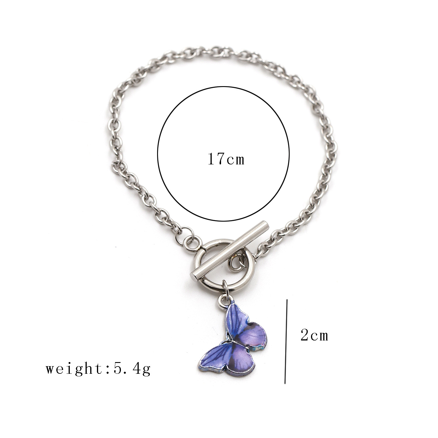 40132 Nischen Design Sinn Koreanischer blauer Schmetterling EinWortKnopfArmband ins SuperFeuer Paar Freundin Armband Schmuckpicture1