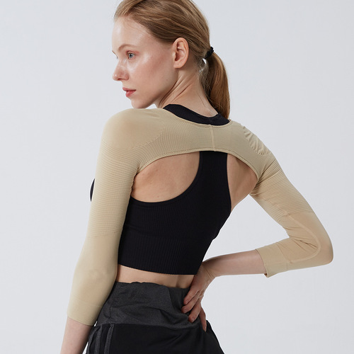 Slim arm elastic sleeve, anti-hunchback posture correction pressure body shaping garment, back-beautifying underwear and shoulder pads