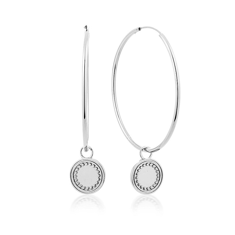 النمط الأوروبي والأمريكي S925 Silver Needle Fashion Ladies Fashion Circle أقراط ذهبية فضية كبيرة display picture 2