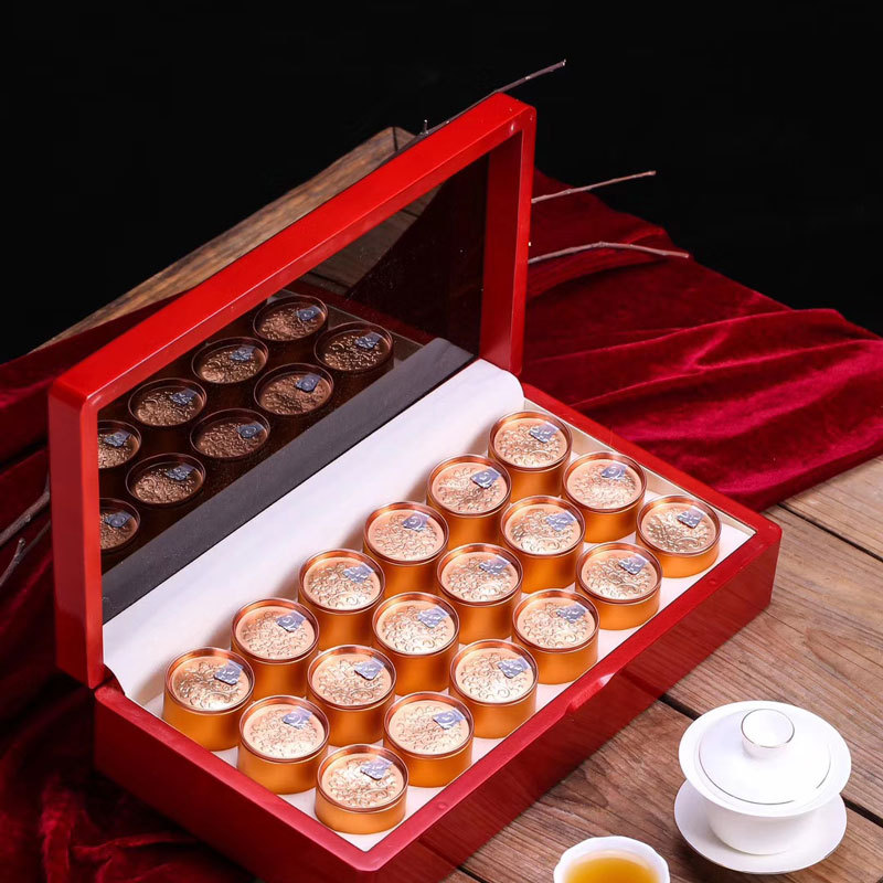 开窗亚克力透明烤漆木盒岩茶红茶小罐包装铝罐铁罐茶叶包装空礼盒