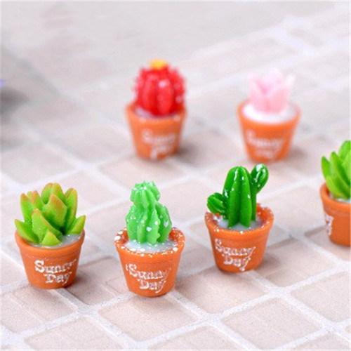 Miniature Cactus Simulation Succulent Combination Small Pot Plant DIY Resin Accessories Terrarium Decorations Ornament Wholesale