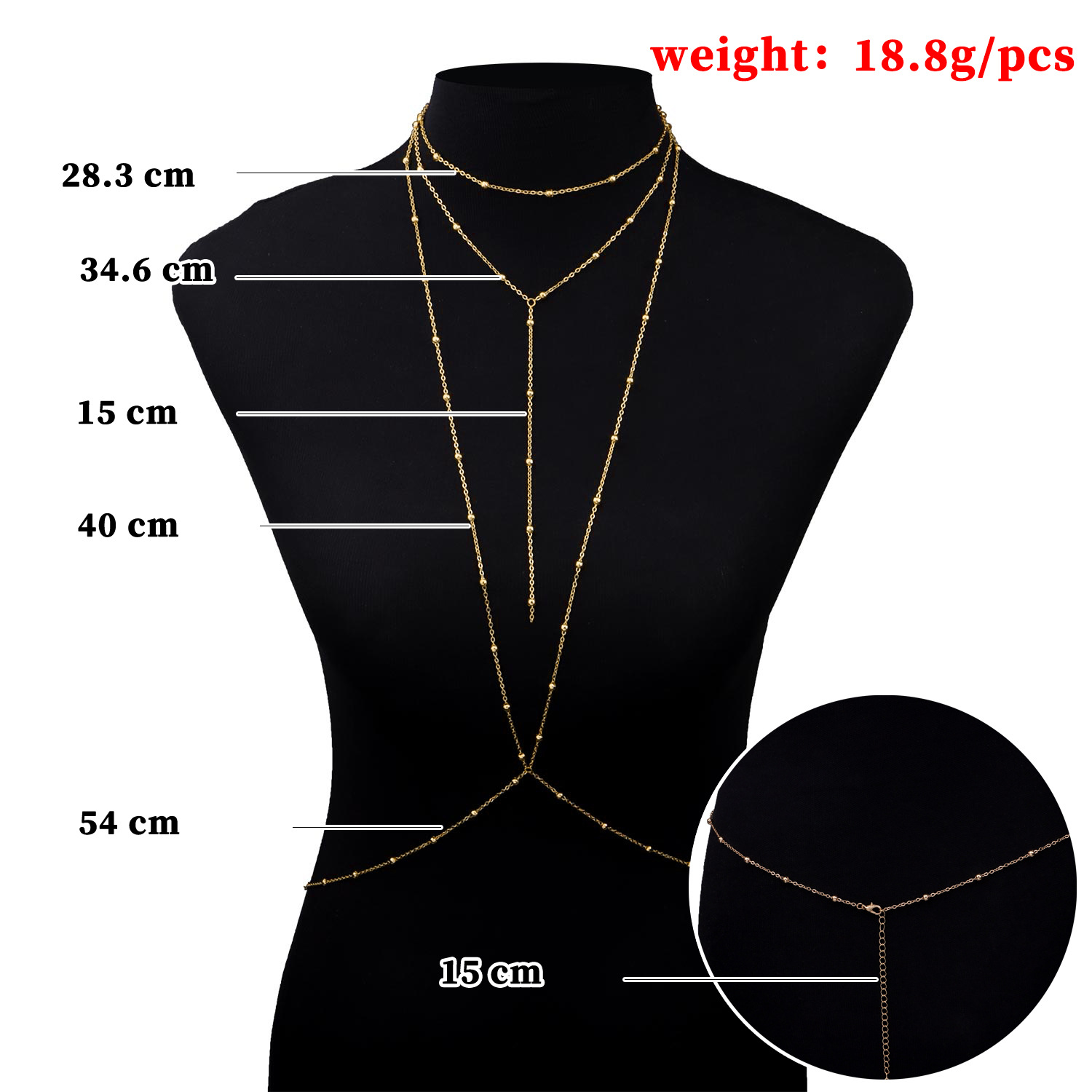 Fashion Solid Color Alloy Plating Body Chain display picture 2